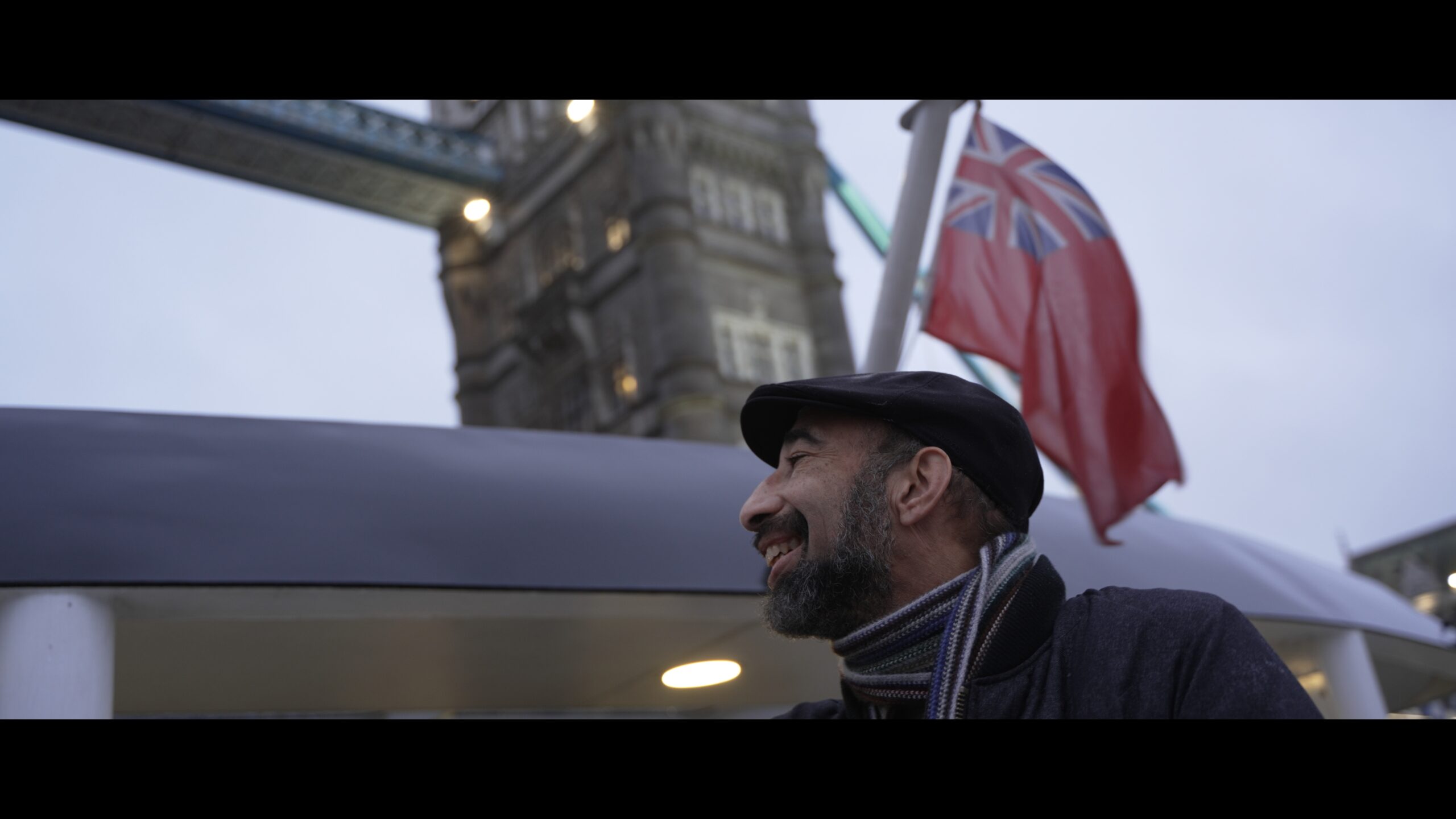 Gregory Walker beneath the British flag